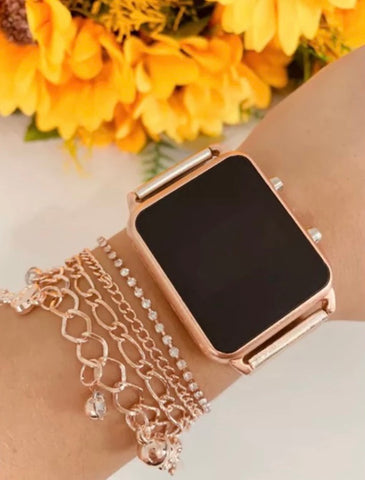 Relógio digital LED smartwatch feminino + Brinde
