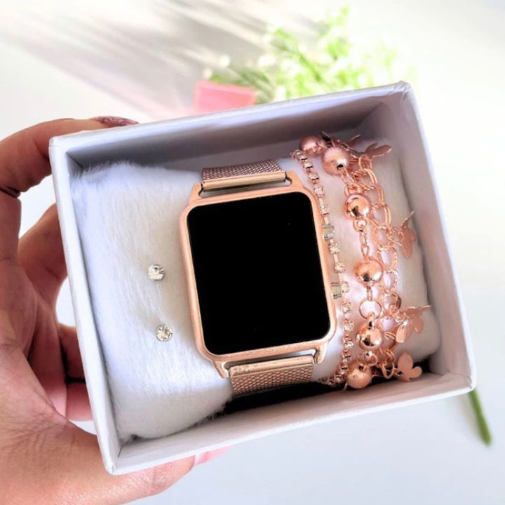 Relógio digital LED smartwatch feminino + Brinde