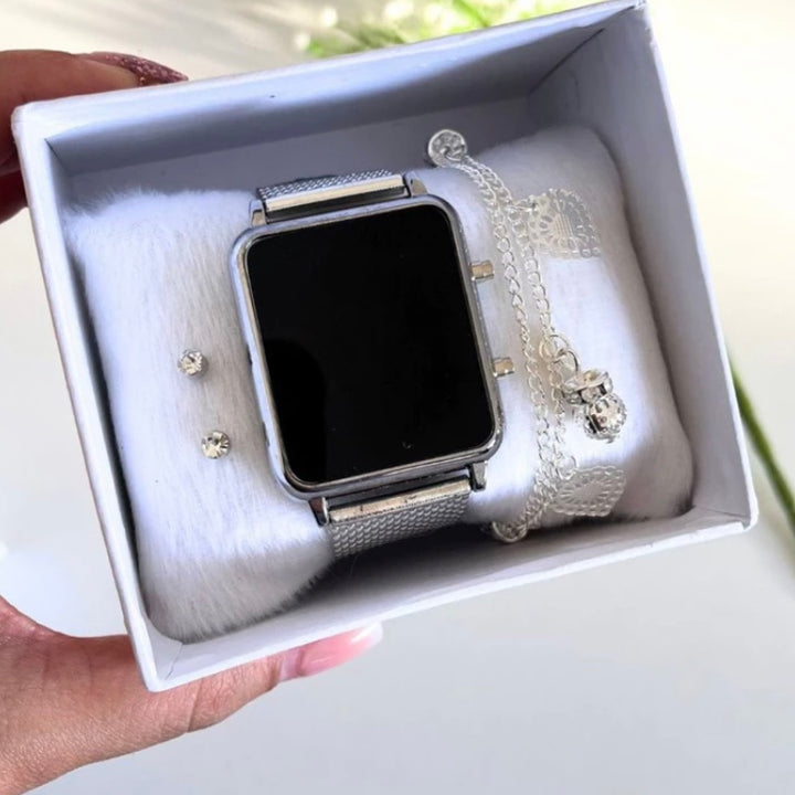 Relógio digital LED smartwatch feminino + Brinde