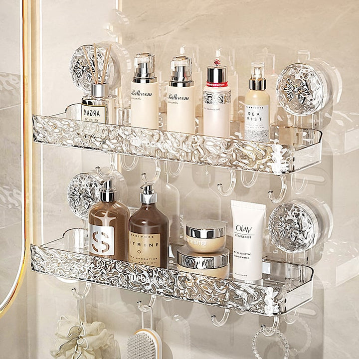 Prateleira de armazenamento leve e luxuosa sem perfuração - Kit  2 unidades