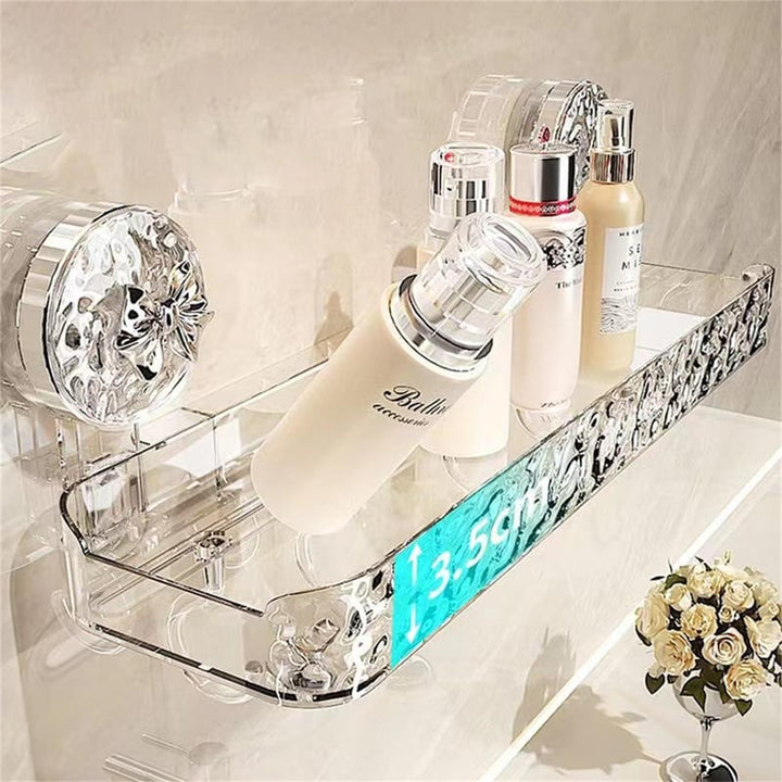 Prateleira de armazenamento leve e luxuosa sem perfuração - Kit  2 unidades