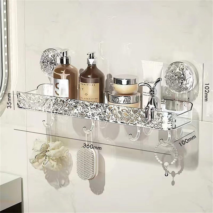 Prateleira de armazenamento leve e luxuosa sem perfuração - Kit  2 unidades